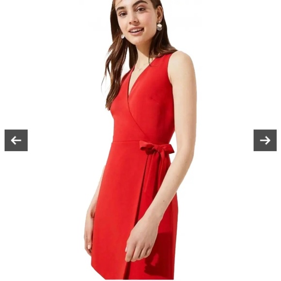 NWT Loft Red Wrap Mini Dress | Size 4 - Picture 1 of 9